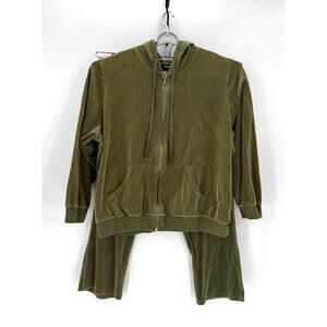 Vintage Lane Bryant True Y2K green velvet track suit cropped pants size 3XL